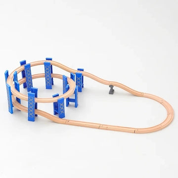 Nouveau jeu de voies de Train en bois, voies ferrées en bois, voies de Train en spirale compatibles avec les jouets de Train en bois, cadeaux pour enfants