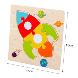 Baby Toys Wooden 3D Jigsaw Puzzle Cartoon Animal Traffic Tangram Jigsaw Puzzles Early Learning Educational Toys For Children