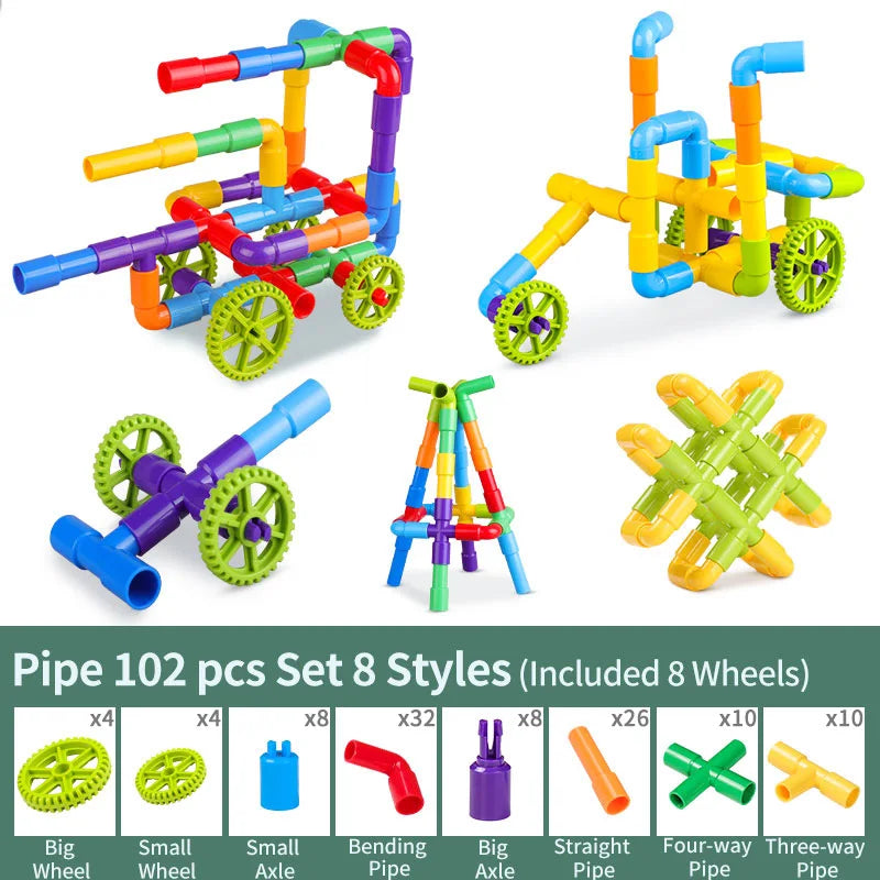 DIY Montessori Water Pipe Building Blocks - vistoys 