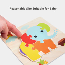 Baby Toys Wooden 3D Jigsaw Puzzle Cartoon Animal Traffic Tangram Jigsaw Puzzles Early Learning Educational Toys For Children