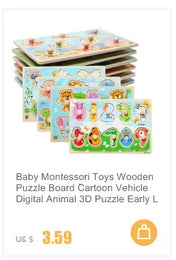 Baby Toys Wooden 3D Jigsaw Puzzle Cartoon Animal Traffic Tangram Jigsaw Puzzles Early Learning Educational Toys For Children