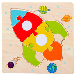 Baby Toys Wooden 3D Jigsaw Puzzle Cartoon Animal Traffic Tangram Jigsaw Puzzles Early Learning Educational Toys For Children