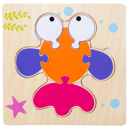 Baby Toys Wooden 3D Jigsaw Puzzle Cartoon Animal Traffic Tangram Jigsaw Puzzles Early Learning Educational Toys For Children