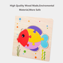 Baby Toys Wooden 3D Jigsaw Puzzle Cartoon Animal Traffic Tangram Jigsaw Puzzles Early Learning Educational Toys For Children