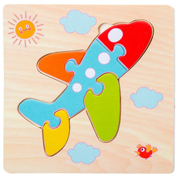 Baby Toys Wooden 3D Jigsaw Puzzle Cartoon Animal Traffic Tangram Jigsaw Puzzles Early Learning Educational Toys For Children