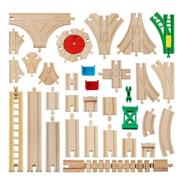 Kids Wooden Track Train Railway Accessories Educational Toys Beech Wooden Train Track Toy For Children