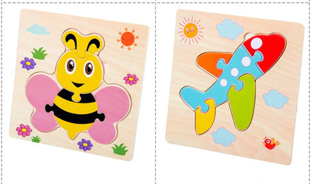 Baby Toys Wooden 3D Jigsaw Puzzle Cartoon Animal Traffic Tangram Jigsaw Puzzles Early Learning Educational Toys For Children