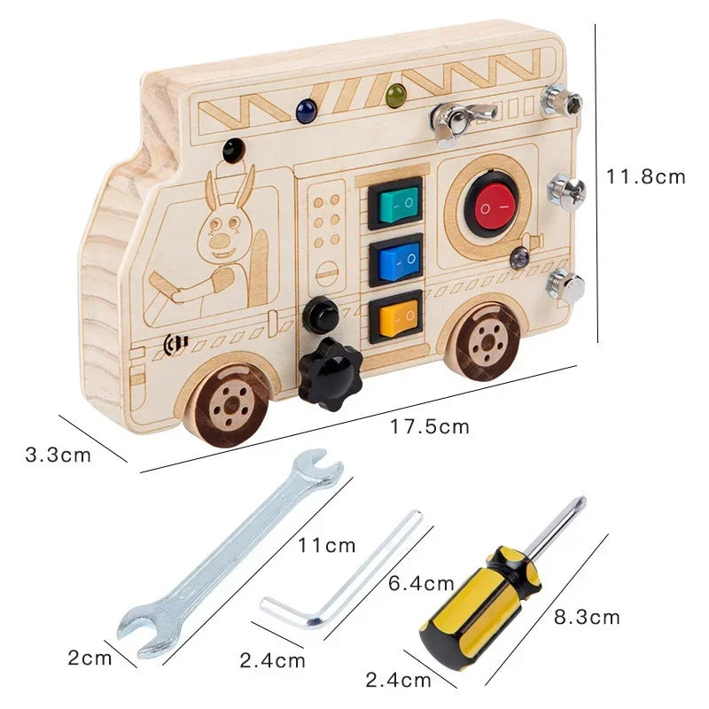 Montessori Busy Board Circuit LED Light Socket ON/OFF Baby Early Hand Fine Cognitive Education Teaching Aids Toy Gifts Busyboard