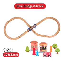 NEW Wooden Train Track Set Wood Railway Tracks Spiral Train Tracks Compatible With Wooden Train Toys For Kids Gifts