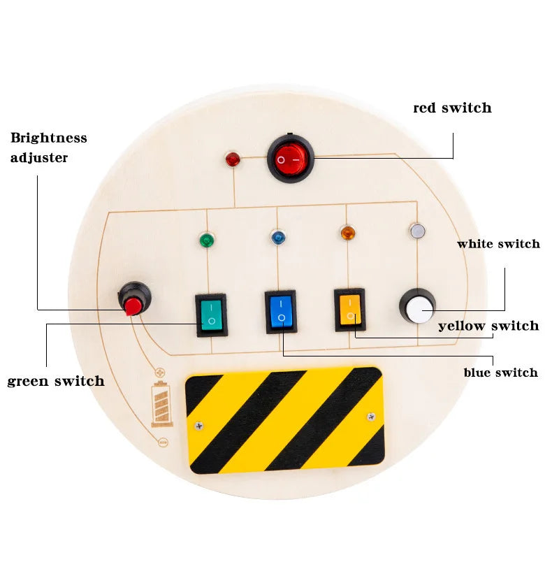 Montessori Busy Board Circuit LED Light Socket ON/OFF Baby Early Hand Fine Cognitive Education Teaching Aids Toy Gifts Busyboard