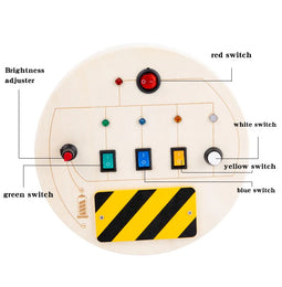 Montessori Busy Board Circuit LED Light Socket ON/OFF Baby Early Hand Fine Cognitive Education Teaching Aids Toy Gifts Busyboard