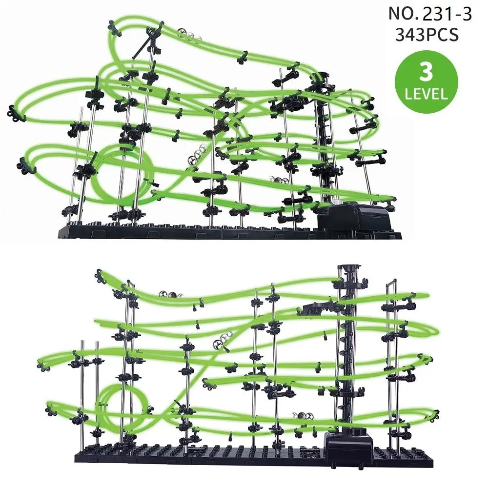Marble Run Maze Racetrack Games Luminous Spacerail Roller Coaster Leve