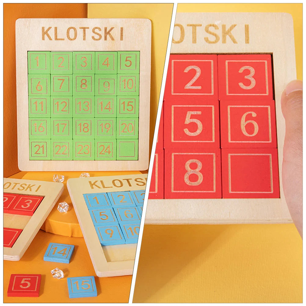 3 Wooden Slide Puzzle Klotski Puzzle Brain Teasers Tangram Jigsaw Intelligence Toys Educational Toys for Boys Party Favor Gift - vistoys 