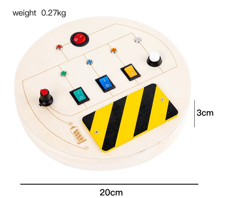 Montessori Busy Board Circuit LED Light Socket ON/OFF Baby Early Hand Fine Cognitive Education Teaching Aids Toy Gifts Busyboard