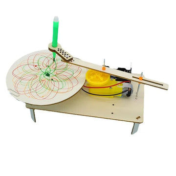 DIY Creative  wooden electric plotter Drawing Robot STEM Kids Model Automatic Painting Science Electronics Kits Experiment