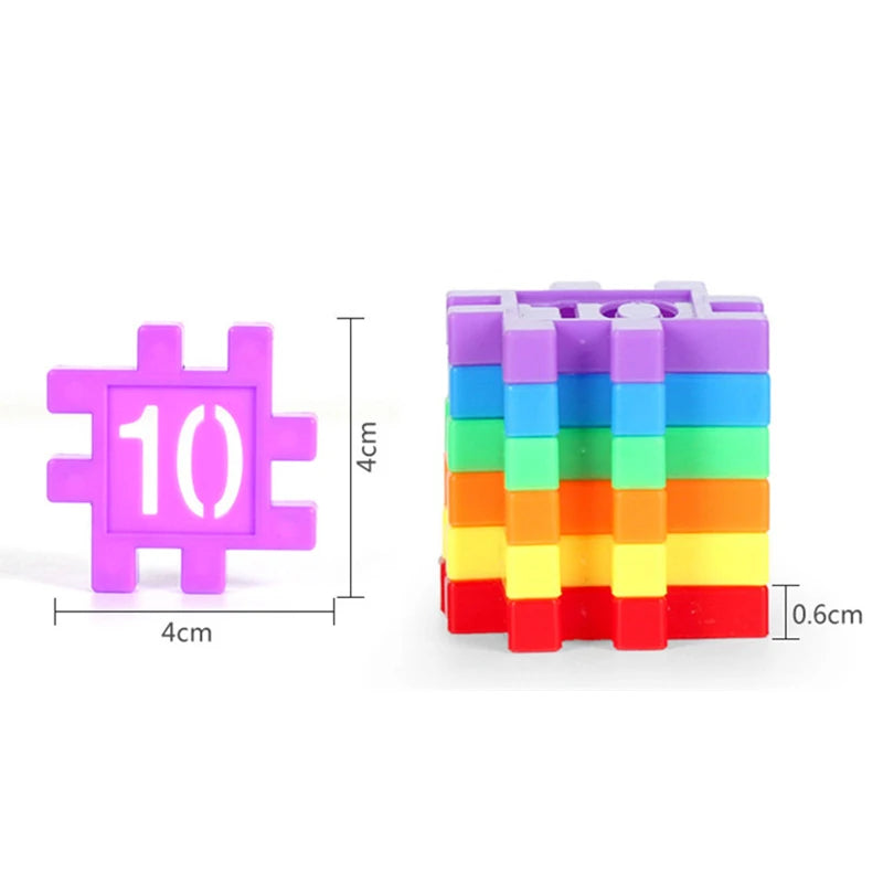 100Pcs Number Building Blocks DIY Toy Large Particles Colorful Creative Assemble Bricks Math Blocks Children Early Education Toy