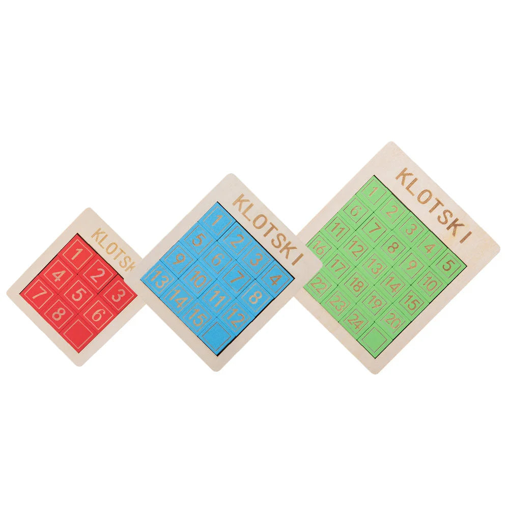 3 Wooden Slide Puzzle Klotski Puzzle Brain Teasers Tangram Jigsaw Intelligence Toys Educational Toys for Boys Party Favor Gift - vistoys 