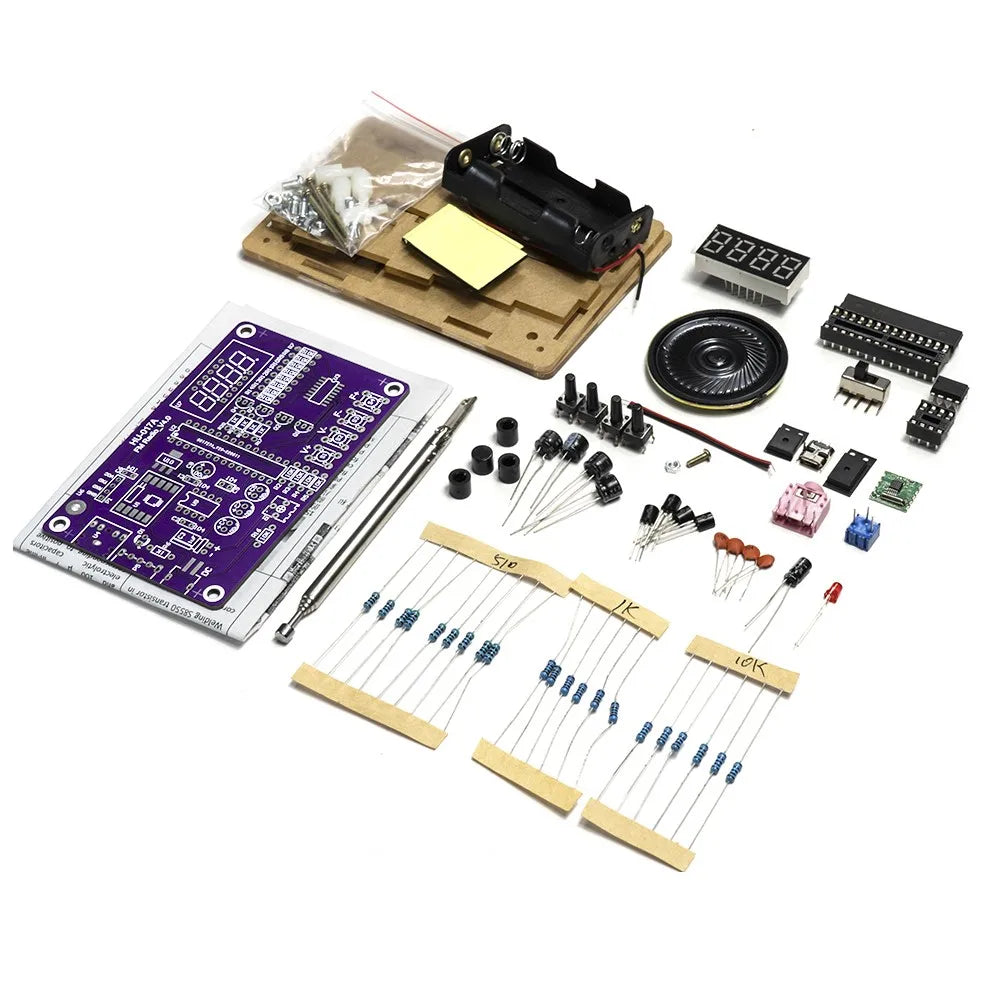 DIY FM Radio Electronic Kit Adjustable Frequency 87-108MHz Digital Display DIY Soldering Project Practice Solder RDA5807S