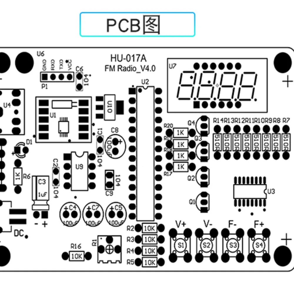 DIY FM Radio Electronic Kit Adjustable Frequency 87-108MHz Digital Display DIY Soldering Project Practice Solder RDA5807S