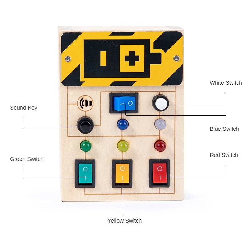 Montessori Busy Board Circuit LED Light Socket ON/OFF Baby Early Hand Fine Cognitive Education Teaching Aids Toy Gifts Busyboard