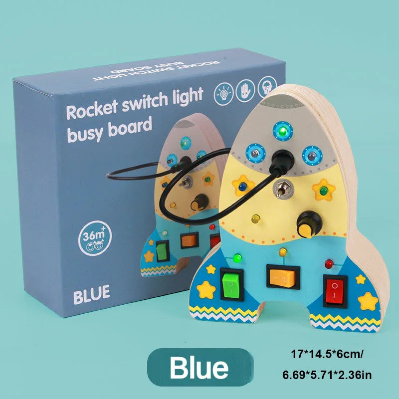 Montessori Busy Board Circuit LED Light Socket ON/OFF Baby Early Hand Fine Cognitive Education Teaching Aids Toy Gifts Busyboard