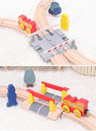 NEW Wooden Train Track Set Wood Railway Tracks Spiral Train Tracks Compatible With Wooden Train Toys For Kids Gifts