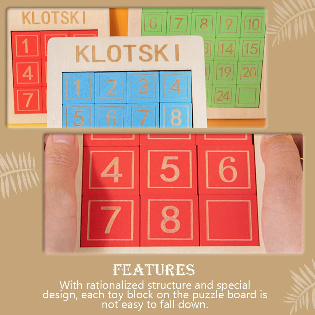 3 Wooden Slide Puzzle Klotski Puzzle Brain Teasers Tangram Jigsaw Intelligence Toys Educational Toys for Boys Party Favor Gift - vistoys 