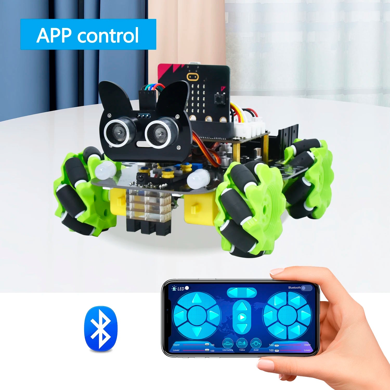 Smart Robot Car+18 Projects For BBC Micro:bit Robot Car Python Kit STE