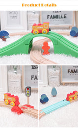 NEW Wooden Train Track Set Wood Railway Tracks Spiral Train Tracks Compatible With Wooden Train Toys For Kids Gifts