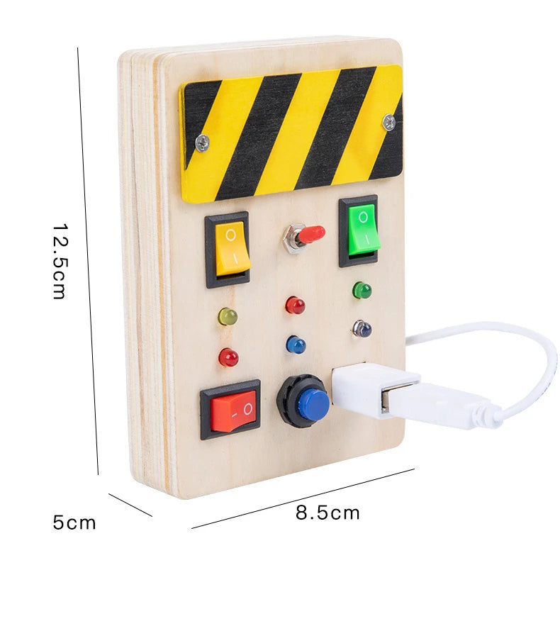 Montessori Busy Board Circuit LED Light Socket ON/OFF Baby Early Hand Fine Cognitive Education Teaching Aids Toy Gifts Busyboard