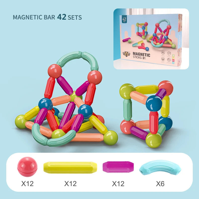 Magnetic Building Sticks Blocks Toy For Toddlers Montessori Stem Educational Construction Set Magnet Toys For Kids