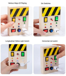 Montessori Busy Board Circuit LED Light Socket ON/OFF Baby Early Hand Fine Cognitive Education Teaching Aids Toy Gifts Busyboard