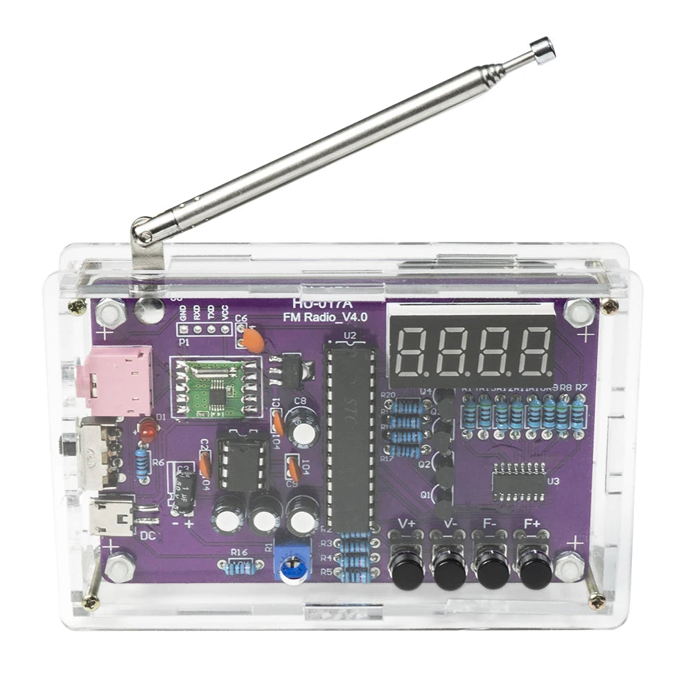 DIY FM Radio Electronic Kit Adjustable Frequency 87-108MHz Digital Display DIY Soldering Project Practice Solder RDA5807S