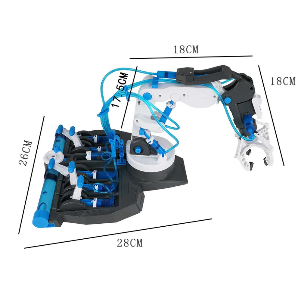 Diy 3In1 Assembled Explore Kids Hydraulic Robot Mechanical Arm Science Experiment Engineering Puzzle Toy Set for Children Gift