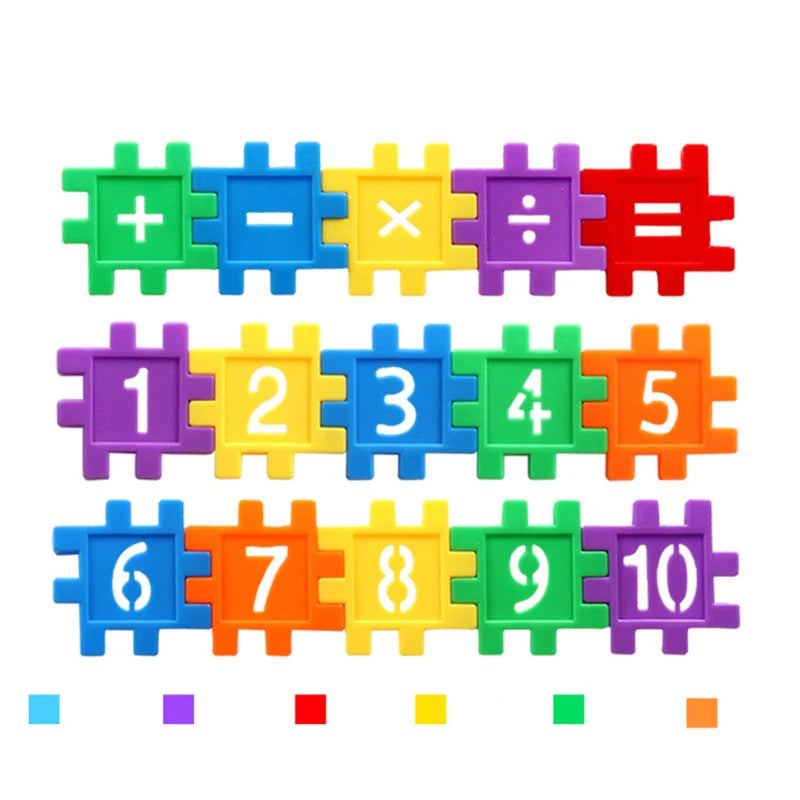 100Pcs Number Building Blocks DIY Toy Large Particles Colorful Creative Assemble Bricks Math Blocks Children Early Education Toy