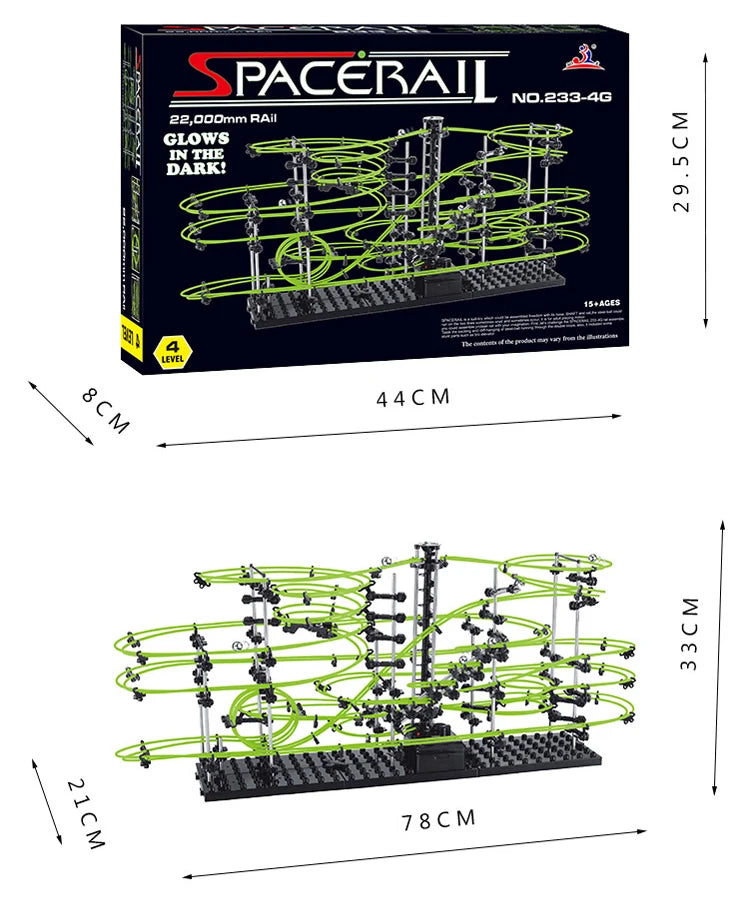 Marble Run Maze Racetrack Games Luminous Spacerail Roller Coaster Leve