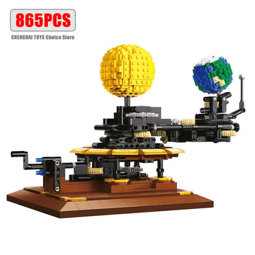 865PCS City Solar System Earth and Sun Clock Building Blocks Bricks Models Kids Science Experiment Education Toys Boys Gifts