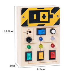 Montessori Busy Board Circuit LED Light Socket ON/OFF Baby Early Hand Fine Cognitive Education Teaching Aids Toy Gifts Busyboard