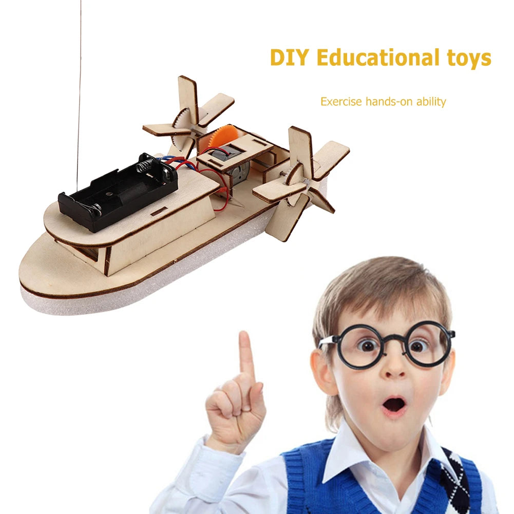 DIY Science Toys Children Educational STEM Projects Kits 3D Assemble Car Boat Model Wood Puzzle Toy Scientific Experiment Kit