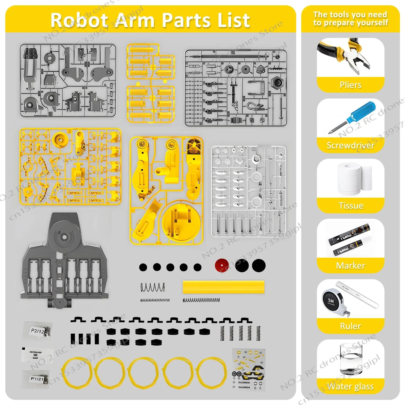 Diy 3In1 Assembled Explore Kids Hydraulic Robot Mechanical Arm Science Experiment Engineering Puzzle Toy Set for Children Gift