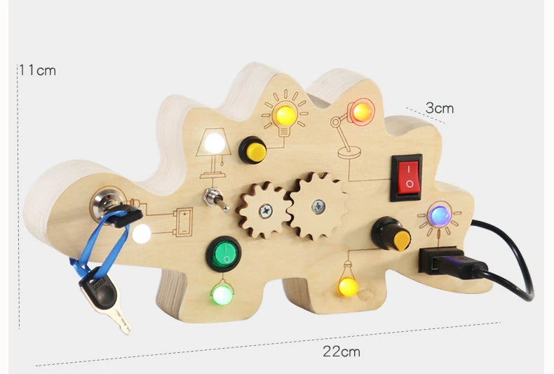 Montessori Busy Board Circuit LED Light Socket ON/OFF Baby Early Hand Fine Cognitive Education Teaching Aids Toy Gifts Busyboard