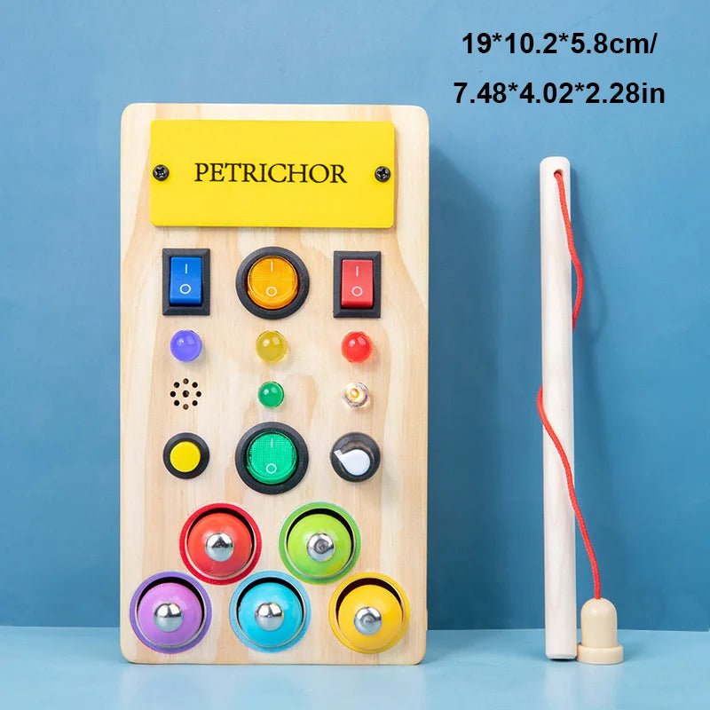 Montessori Busy Board Circuit LED Light Socket ON/OFF Baby Early Hand Fine Cognitive Education Teaching Aids Toy Gifts Busyboard