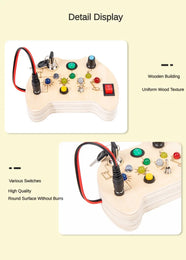 Montessori Busy Board Circuit LED Light Socket ON/OFF Baby Early Hand Fine Cognitive Education Teaching Aids Toy Gifts Busyboard