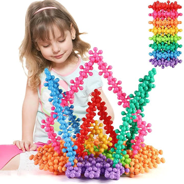 60/400PCS Plum Blossom Building Blocks 3D Bricks Toys Baby Snowflake Building Blocks Toys DIY Educational Blocking Toys Gifts