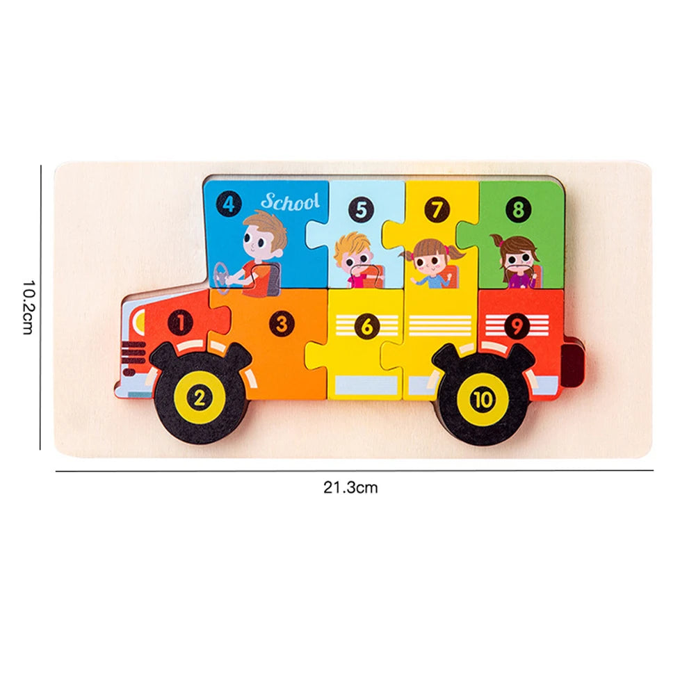 High Quality 3D Wooden Puzzles Educational Cartoon Animals Early Learning Cognition Intelligence Puzzle Game For Children Toys