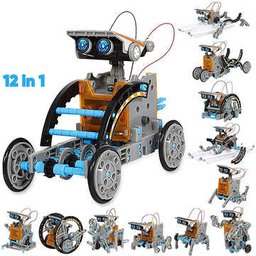 12 in 1 Science Experiment Solar Robot Toy DIY Building Powered Learning Tool Education Robots Technological Gadgets Kit for Kid