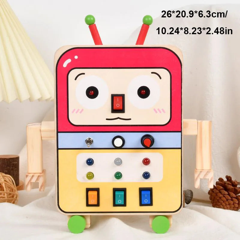 Montessori Busy Board Circuit LED Light Socket ON/OFF Baby Early Hand Fine Cognitive Education Teaching Aids Toy Gifts Busyboard