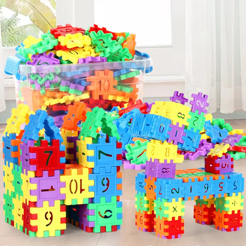 100Pcs Number Building Blocks DIY Toy Large Particles Colorful Creative Assemble Bricks Math Blocks Children Early Education Toy