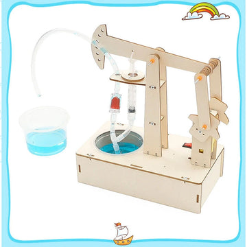 Kids STEM Toys DIY Pumping Unit Assembling Model Material Kits Water Pump Experiment Technology Toy Puzzle Painted Toys Gift