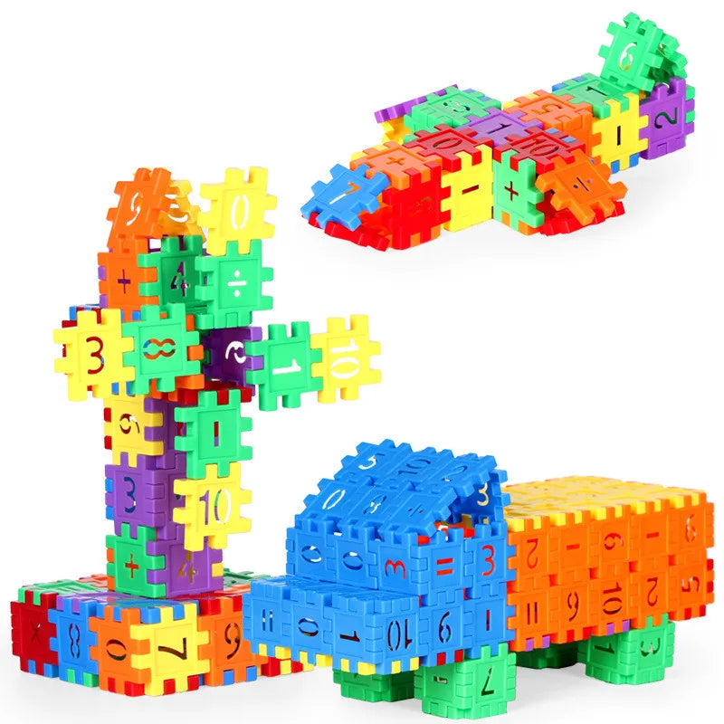 100Pcs Number Building Blocks DIY Toy Large Particles Colorful Creative Assemble Bricks Math Blocks Children Early Education Toy